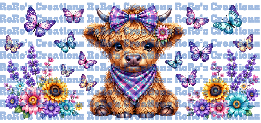 Exclusive Highland Cow & Butterflies