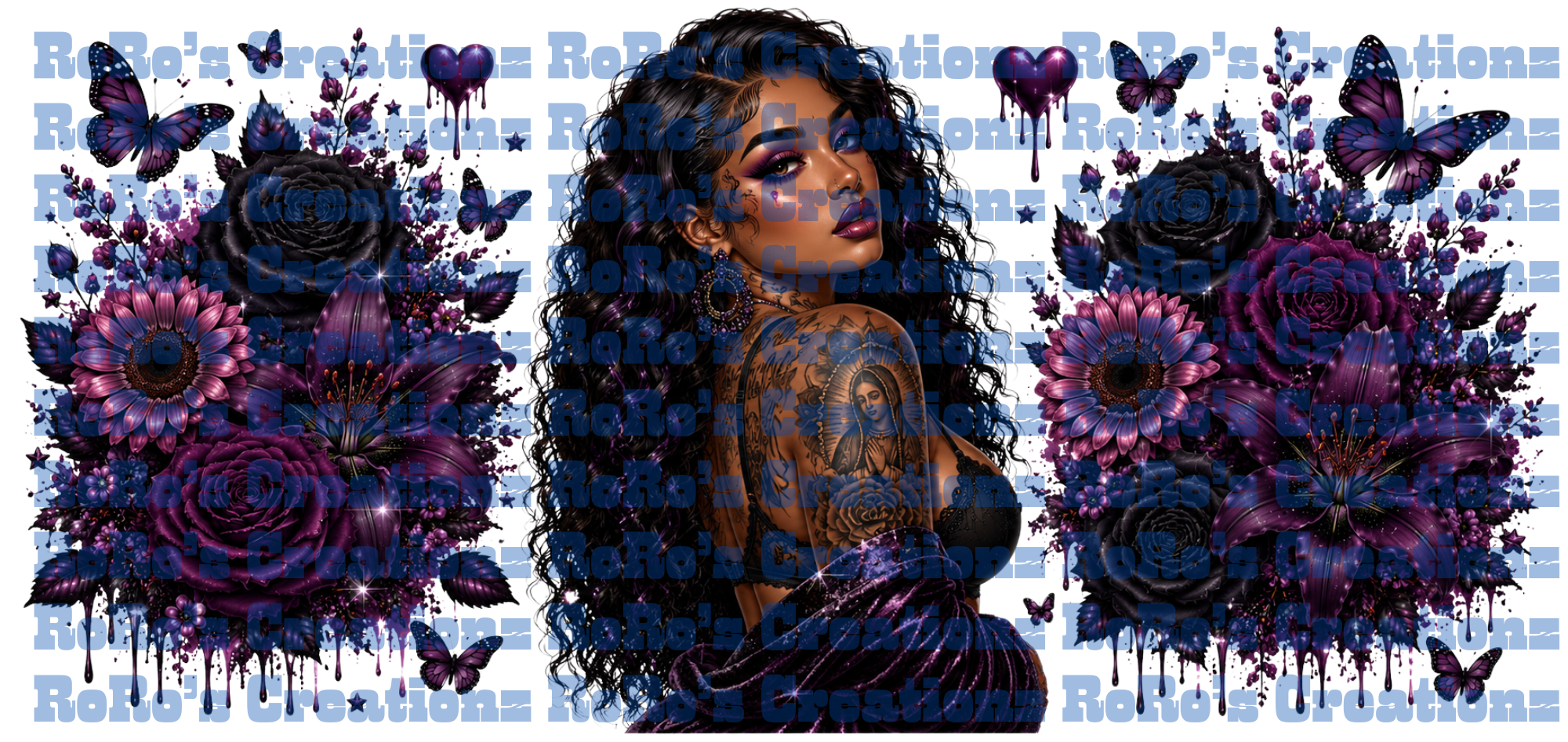 Exclusive Black & Purple Tattoo Latina