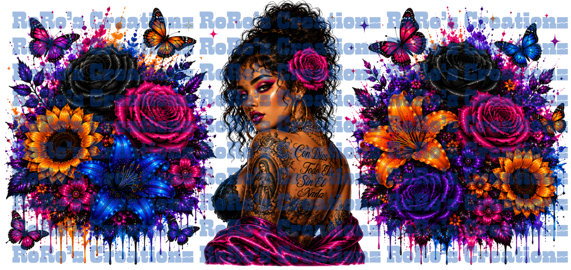 Exclusive Colorful Latina Tattoo Woman #2