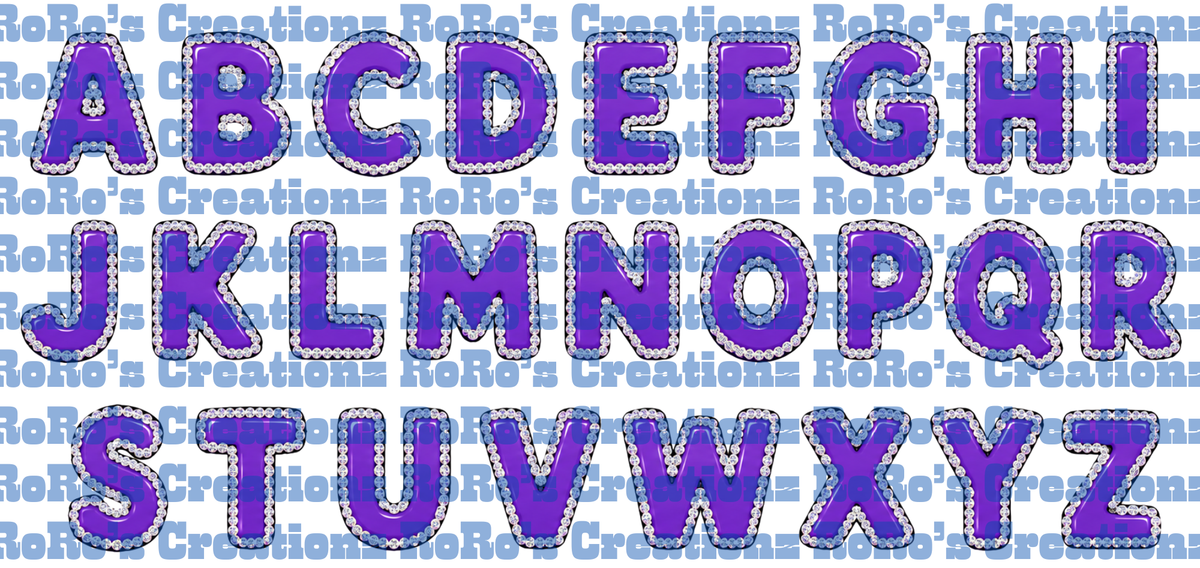 Exclusive Purple Diamond Letters