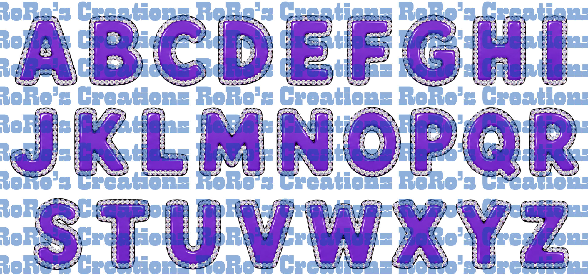 Exclusive Purple Diamond Letters