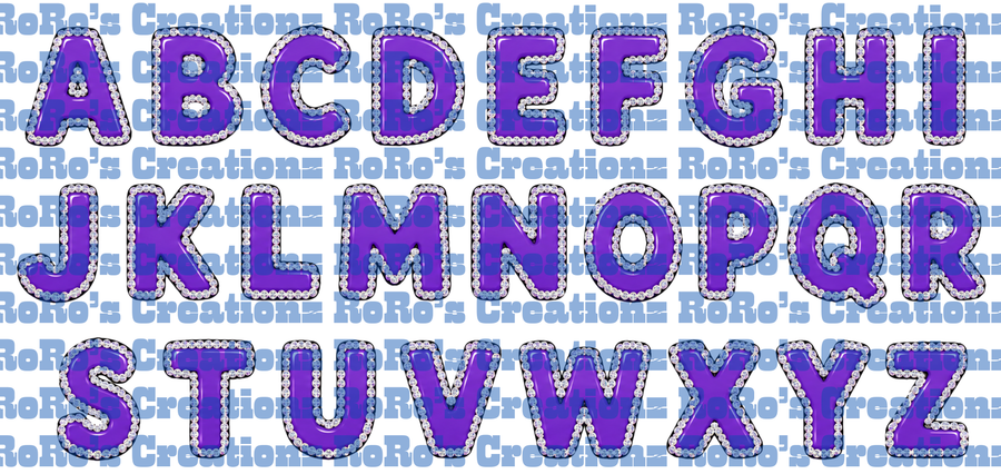 Exclusive Purple Diamond Letters