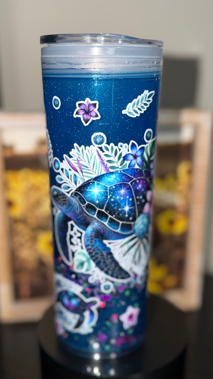 20oz Turtle Glow Aquarium Snowglobe Cup