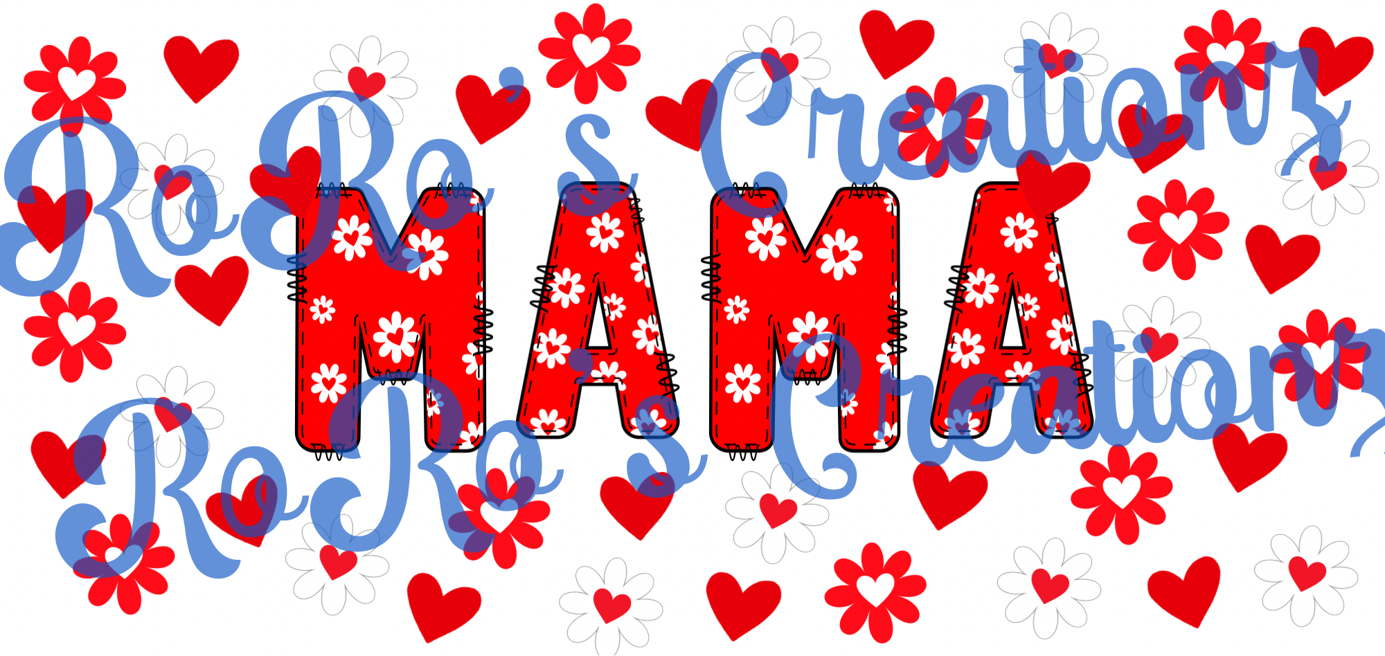 Exclusive Red Mama Heart&Flowers