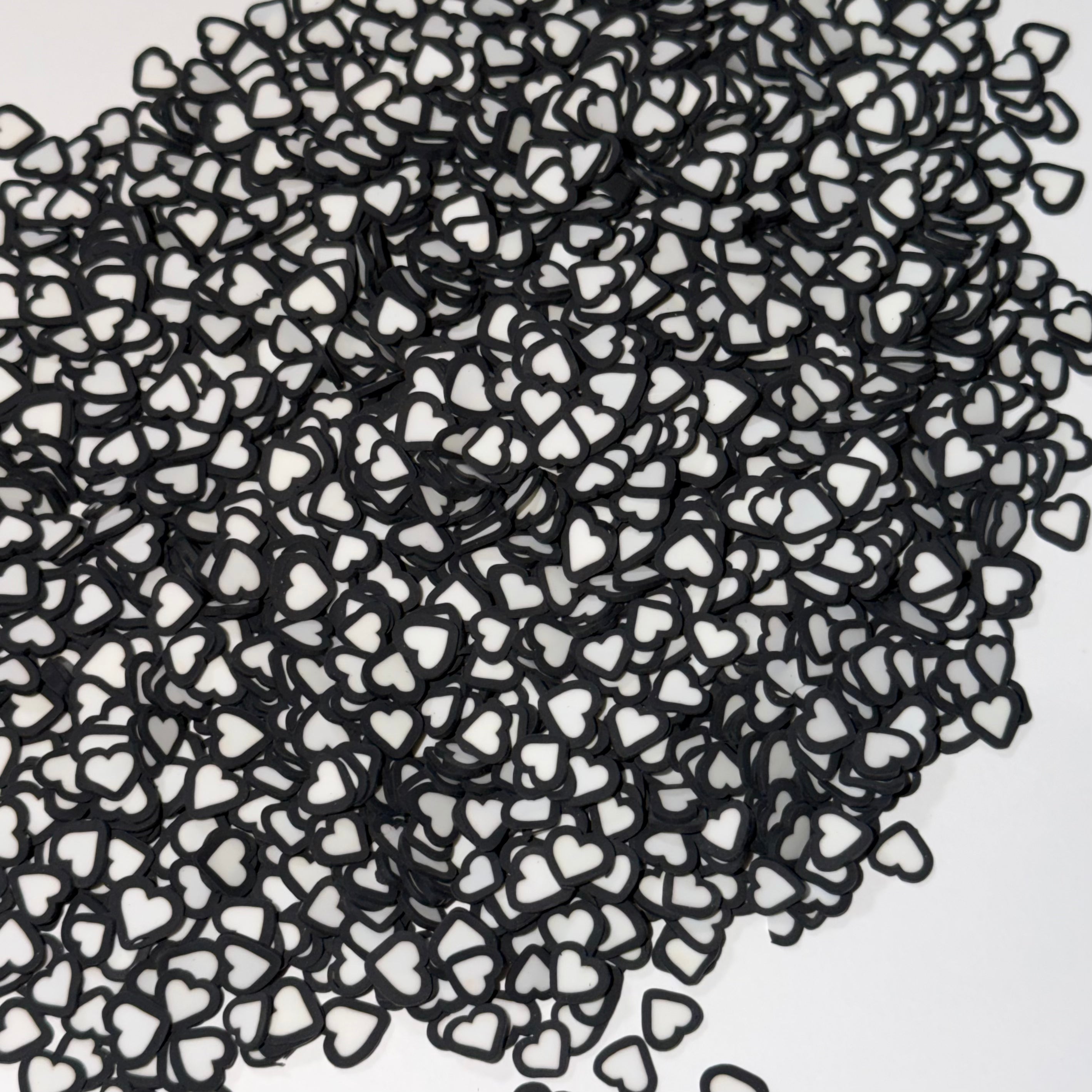 Black & White Heart Clays